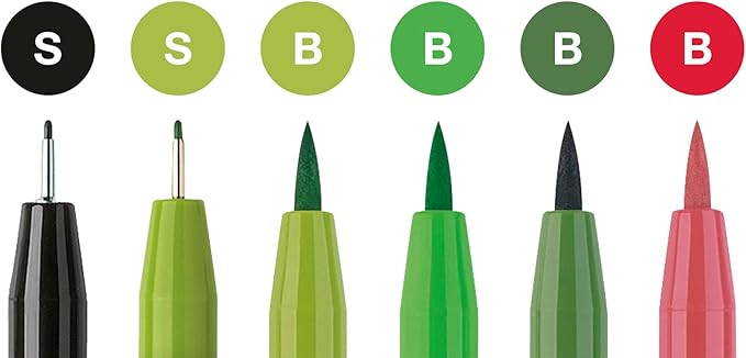 Faber-Castell Pitt Artist Pen Hand Lettering Set - 6 Modern Calligraphy and Lettering Markers in Assorted Nibs and Colors (Be Bold)