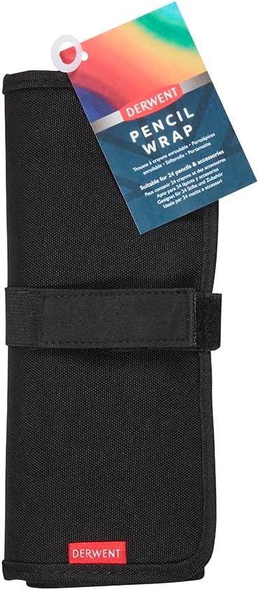 Derwent Pencil Wrap, Black, Accessories Ideal for Sketching and Drawing, Professional Quality Roll Up Pencil Case, Pencil Wrap, 2306206