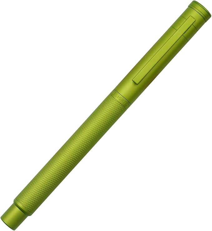 Asvine Mustard Yellow Forest Fountain Pen Bent Nib, Classic Design with Converter and Metal Pen Case, The Light of Hope Serise