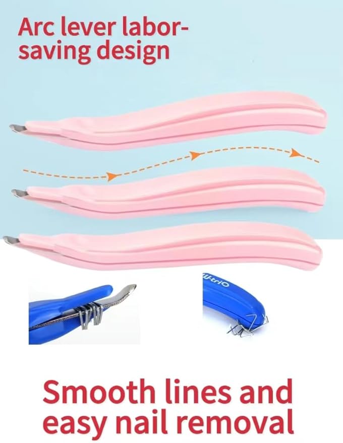 3Pink Professional Magnetic Staple Remover Puller Rubberized Staples Remover Staple Removal Tool for School Office Home