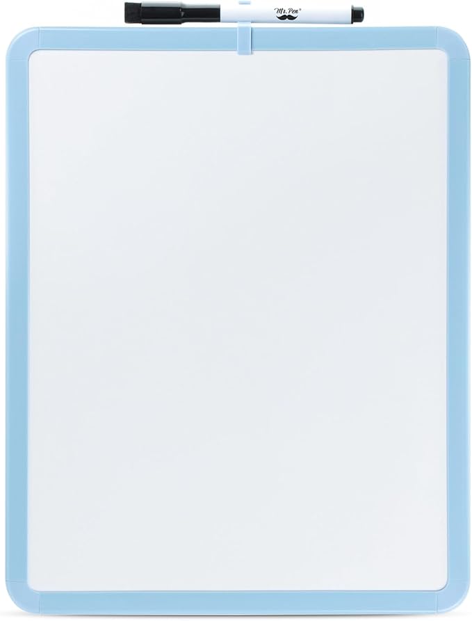 Mr. Pen- Dry Erase Board, 14” x 11” with a Black Dry Erase Marker, Small Mini White Board for Students