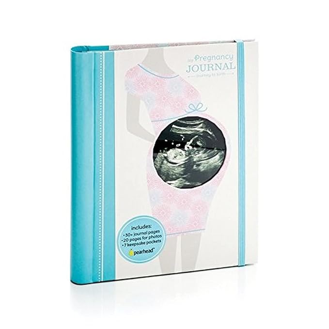 Pearhead My Pregnancy Journal, Pregnancy Memory Book with 7 Baby Keepsake Pockets, Photo Pages, Capture Every Milestone of Your Pregnancy, Gift for New Mom