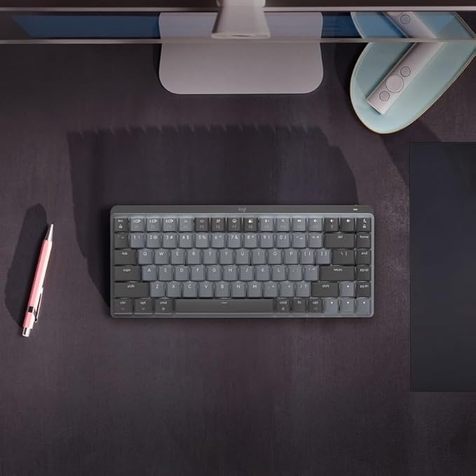 Logitech MX Mechanical Mini for Mac Wireless Illuminated Keyboard, Low-Profile Performance Switches, Tactile Quiet Keys, Backlit, Bluetooth, USB-C, Apple, iPad - Space Grey