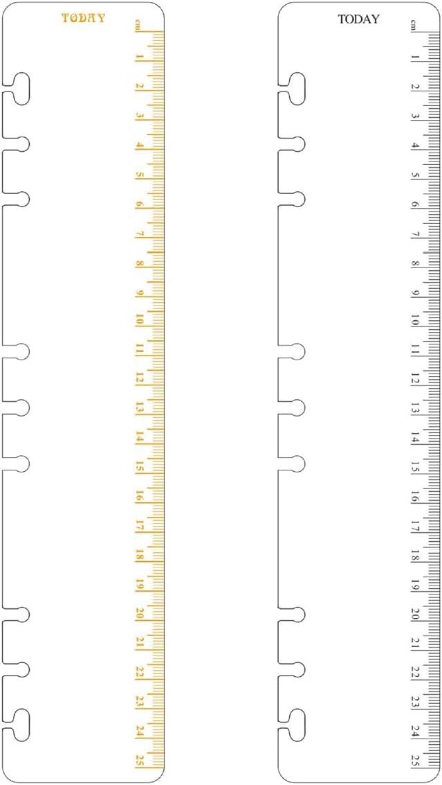 2 Pack B5 9 Holes Page Marker Ruler Plastic Binder Ruler Divider Ruler for Journal Magazine Notebook (GRuler, B5)