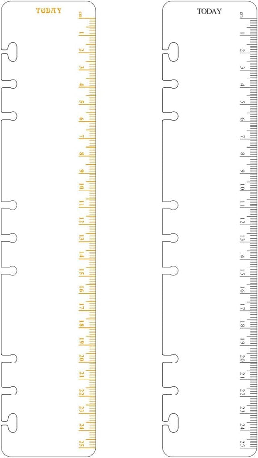 2 Pack B5 9 Holes Page Marker Ruler Plastic Binder Ruler Divider Ruler for Journal Magazine Notebook (GRuler, B5)