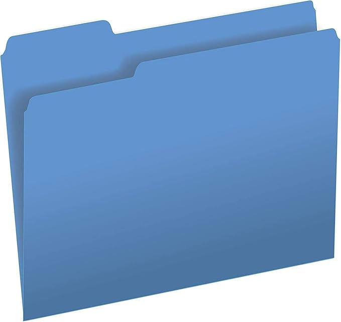 The File King 1/3 Cut Blue File Folders Letter Size - 200 Pack | Colored Manilla Folders 8.5 x 11 | USA Made | Assorted 3 Tab Color Manila File Folder | Heavy Duty Office Supplies | Basic Blue Folder