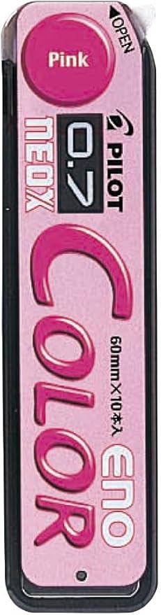 Pilot Color Mechanical Pencil Lead Eno, 0.7mm, Pink, 10 Leads (HRF7C-20-P)