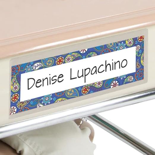 Really Good Stuff Name Plate Self-Adhesive Vinyl Sleeves - Set of 12 - Bulk School Supplies for Students, Classroom Essentials, Teacher Must Haves