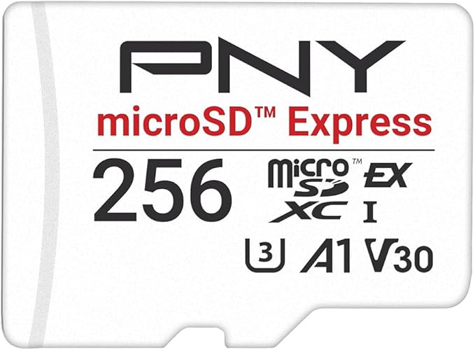 PNY microSD Express 256GB UHS-I U3 V30 A1 microSDXC Flash Memory Card, up to 890 Read & up to 750 Write, Ideal for microSD Express Compatible Devices Like Nintendo Switch 2