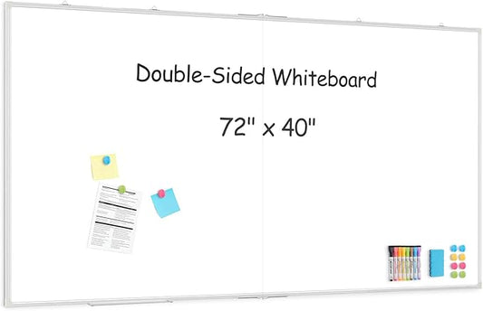 72" x 40" Double-Sided Large White Board, Foldable Magnetic Whiteboard Dry Erase Portable Wall Hanging Whiteboards for Home, School, Office