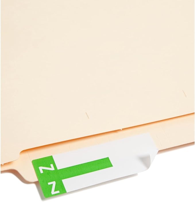 Smead AlphaZ NCC Color-Coded Label, M&Z, Label Sheet, Light Green, 100 per Pack (67164)