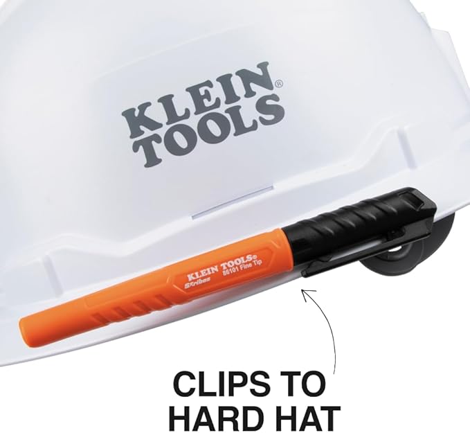 KLEIN TOOLS 80187 Skribes Measure and Mark Set with 4-Pack of Black Fine Tip Permanent Markers and 25-Foot Compact Double-Hook Tape Measure