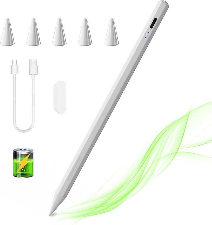 Stylus Pen for iPad 6th-11th Generation,Fast Charge Apple iPad Stylus Pencil with Palm Rejection,Compatible with 2018-2025 i Pad 6/7/8/9/10 Gen, Pro 13"/12.9"/11"/M4, Air 3/4/5/M2, Mini 5/6