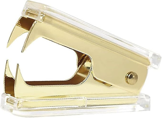 NatSumeBasics Clear Staple Remover Pure Gold Stapler Remover Cute Yellow Puller Removers Tool for Home Office School Desk Accessories Gift (Yellow Gold)