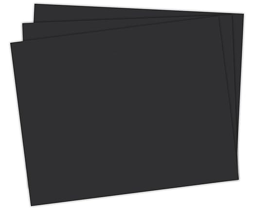 School Smart Railroad Poster Board Paper, 22 x 28 Inches, 6-Ply, Black, Pack of 25