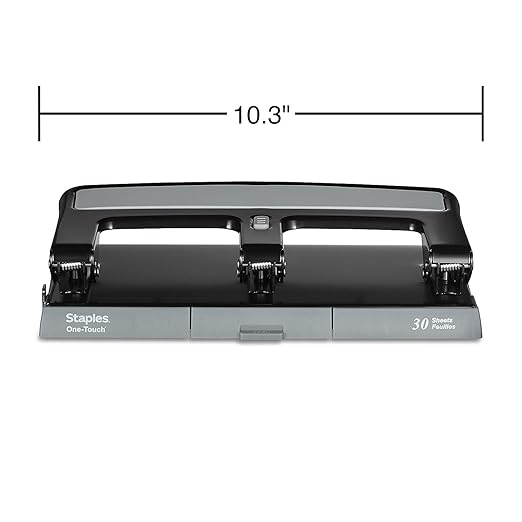 Staples One-Touch 3-Hole Punch, 30 Sheet Capacity, Black, 2/Pack (ST26614-CCVS)