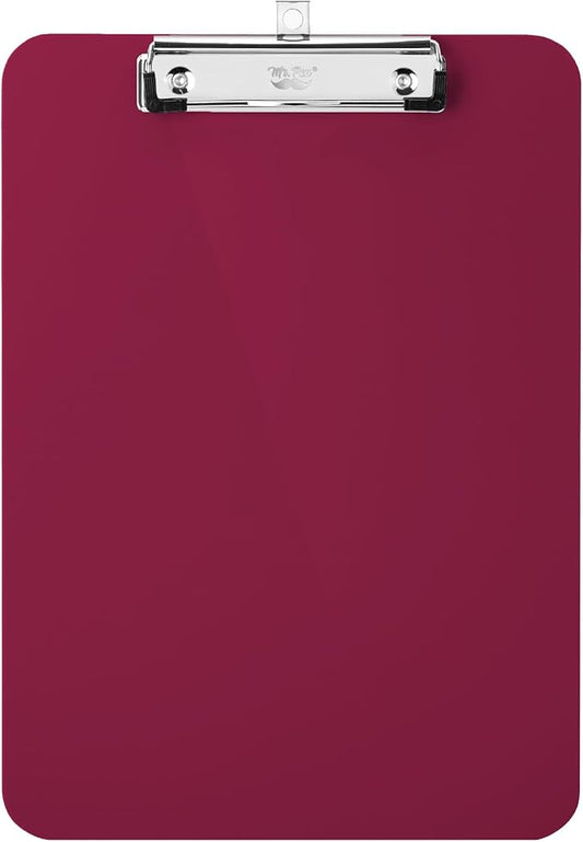 Mr. Pen- Plastic Clipboard, 12.5” x 9”, Dark Red Clipboard Plastic, Low-Profile Metal Clip with Retractable Hanging Hole