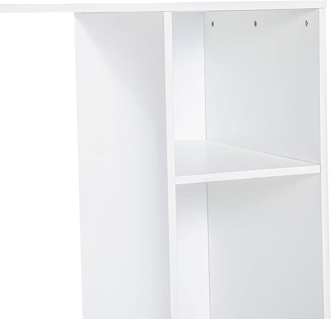 Flash Furniture Lotus Mini Fridge Shelf Organizer, Space Saving Over Shelf for Mini Fridge with Dual Cubby Spaces, Engineered Wood, 33.75" W, White