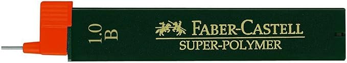 Faber-Castell Miscellaneous Super-Polymer Fineline Lead, 1.0mmBlack, B, for Art, Craft, Drawing, Sketching, Home, School, University, Colouring