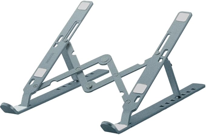 Iris Ohyama NPS-PGY Laptop Stand, Laptop Stand, Tablet Stand, Teacher Tablet, Height/Angle Adjustable, Posture Improvement, Foldable, Ultra Lightweight, Portable, Gray