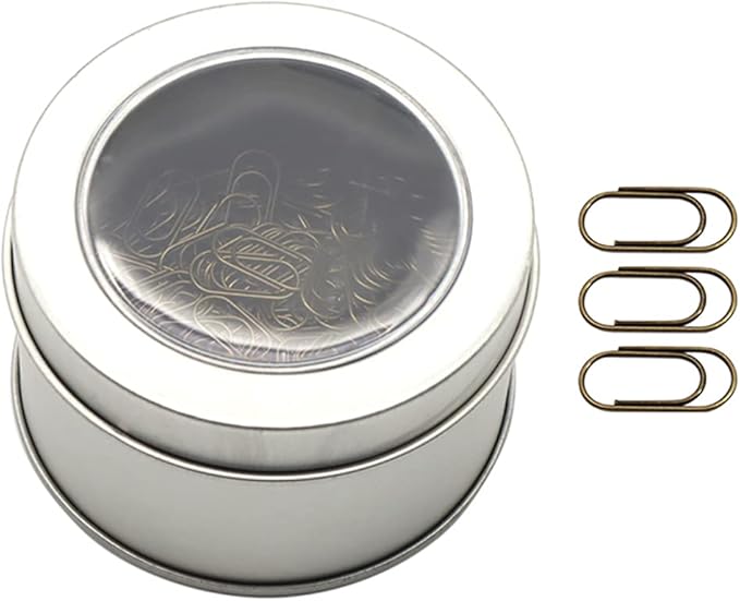 200pcs Bronze Mini Paper Clips Cute Paperclips Smooth Stainless Steel Wire Bookmarks in Tinplate Paper Clips Dispenser Holders for Desk Accessories Organizers (Simple Mini Fat Style, Bronze)