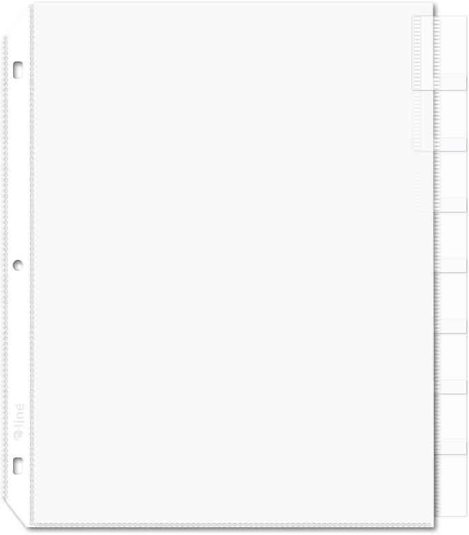 C-Line Sheet Protectors with Index Tabs, Clear Tabs, 2", 11 x 8.5, 8/Set