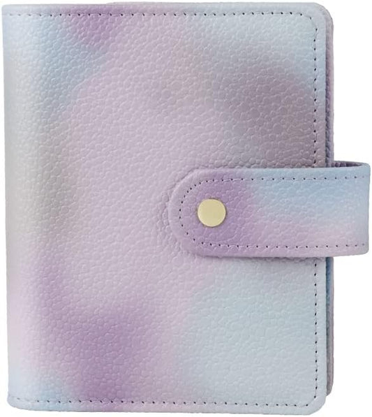 Purple PU Leather Budget Binder Cover, for A7 6-Ring Money Organizer Budgeting Refillable Loose Leaf Receipt Binder Notebook Bookmark Planner Book with Card Pockets Snap Buckle