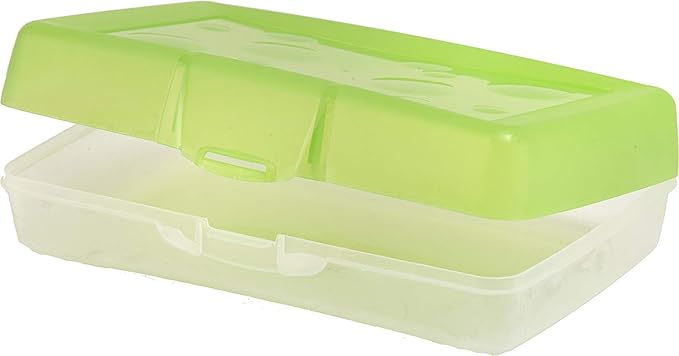 Storex Pencil Box, 8.38" X 5.63" X 2.5", Randomly Assorted Colors