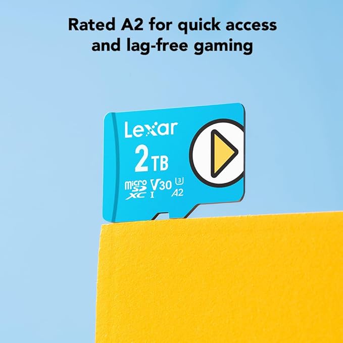 Lexar 2TB Play Blue Micro SD Card, UHS-I, C10, U3, V30, A2, 4K, Up to 160MB/s microSDXC Memory Card, Expanded Storage for Nintendo-Switch 1, Gaming Devices, Smartphones, Tablets (LMSPLBL002T-BNNNU)