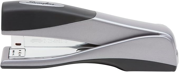 Swingline Stapler, Jam Free, Optima Grip Full Size, Ergonomic Cushion, Metal, 25 Sheet Capacity, Silver (87811)
