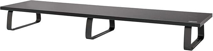 TRIPP LITE Dual-Monitor Riser Stand for Desk, Black Wood & Steel Desktop Organizer for 2 Screens - Computer, Laptop, PC, Printer, & TV Shelf Stand - 39 x 10 inch Platform, 5-Year Warranty (MR4010)