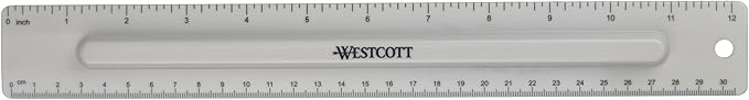 Westcott 17355 12-Inch Ruler Set with Pencil Storage, Innovative Design for Easy Measuring and Organization at School or Office, 2-Piece Set