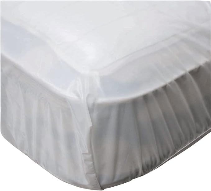 Vinyl Plastic Mattress Protector Fitted Sheet Style Waterproof Mattress Cover Breathable - Bed Wetting and Spill Protection for Mattress Fits a Mattress Up to 11.5" Deep (Twin 76" x 39" x 11.5" Deep)