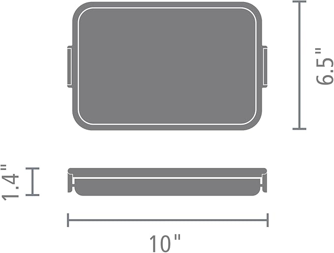 Brabantia Make & Take Flat Lunch Box (Jade Green) Convenient Size for Bags, BPA-Free, Airtight Snap Locks, Microwave & Freezer Safe, Travel Meal Prep Container