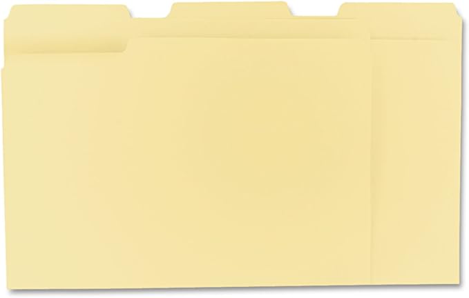 Pendaflex File Folders, Letter Size, 8-1/2" x 11", Classic Manila, 1/3-Cut Tabs in Left, Right, Center Positions, 100 Per Box (65213)