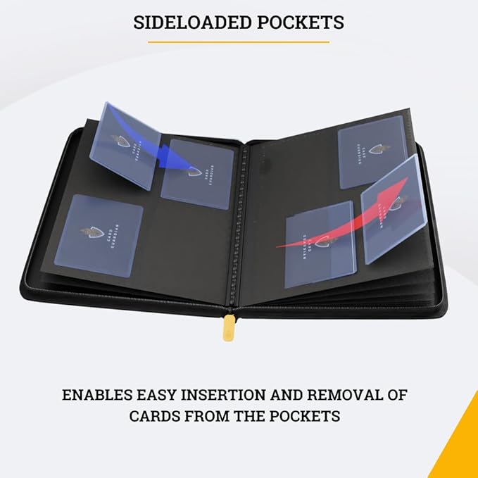 Card Guardian - Toploader 4 Pocket Premium Binder with Zipper for 160 Cards - Side Loaded Pockets - Compatible with Sports and Trading Cards TCG (Pink)