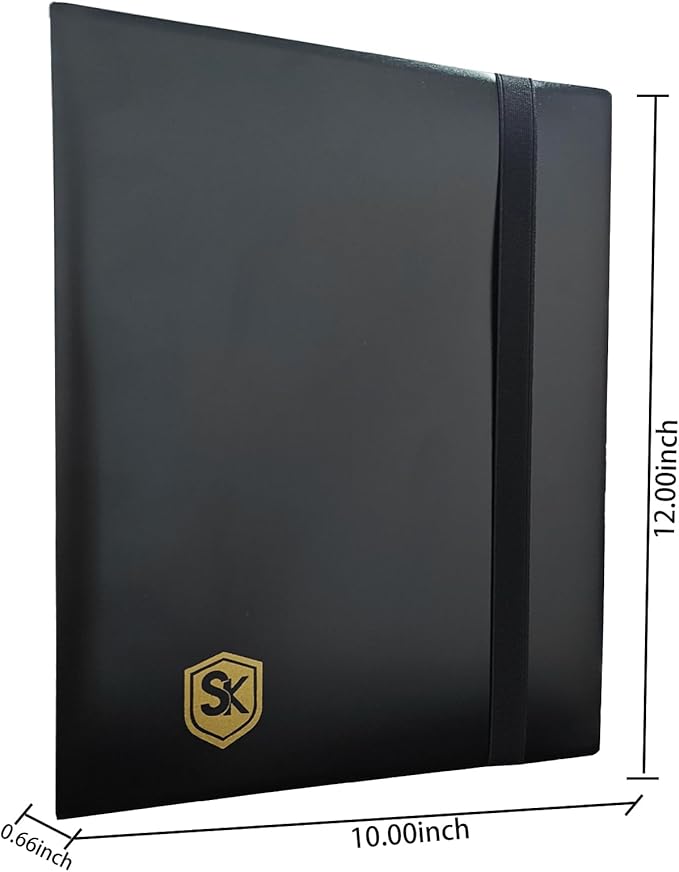9-Pocket Trading Card Binder with Fixed Pages, 360-Pocket Card Album for Standard Size Cards, Side-Loading Card Holder for TCG, MTG, Sports, and Game Cards – Black