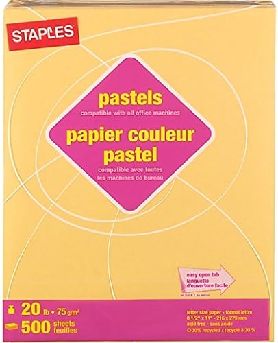 Staples Pastel Colored Copy Paper 8 1/2-Inch x 11-Inch Goldenrod Ream, For Office, School & Home