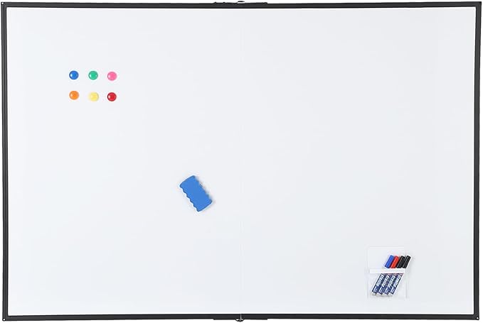 Magnetic Whiteboard 60x40 Inch - Large Dry Erase Board for Wall with Aluminum Frame & Deep Pen Tray - Smooth Writing Surface for Office, Classroom, Home & Conference Room