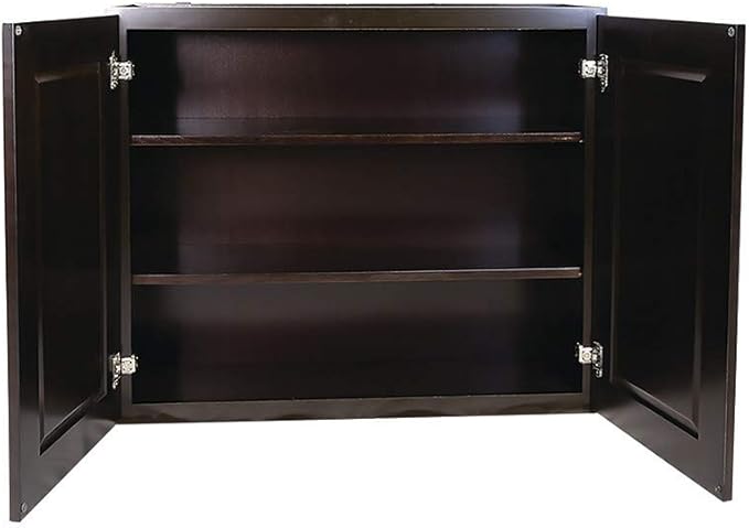 Design House Brookings Shaker Fully Assembled Wall Kitchen Cabinet W3336, 33 W x 12 D x 36 H, Brown, Solid Wood, Design House, 569038