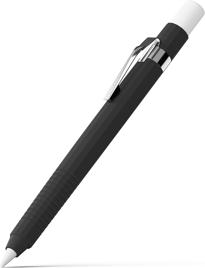 Ringke Silicone Drafting Pencil Case Compatible with Apple Pencil 2nd Generation and Apple Pencil Pro Case, Perfect Grip Silicone Protective Cover Sleeve Accessories - Black