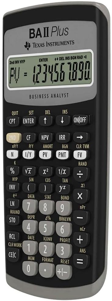 Texas Instruments IIBAPL/TBL/3E2 Advanced Financial Calculator BAII Plus