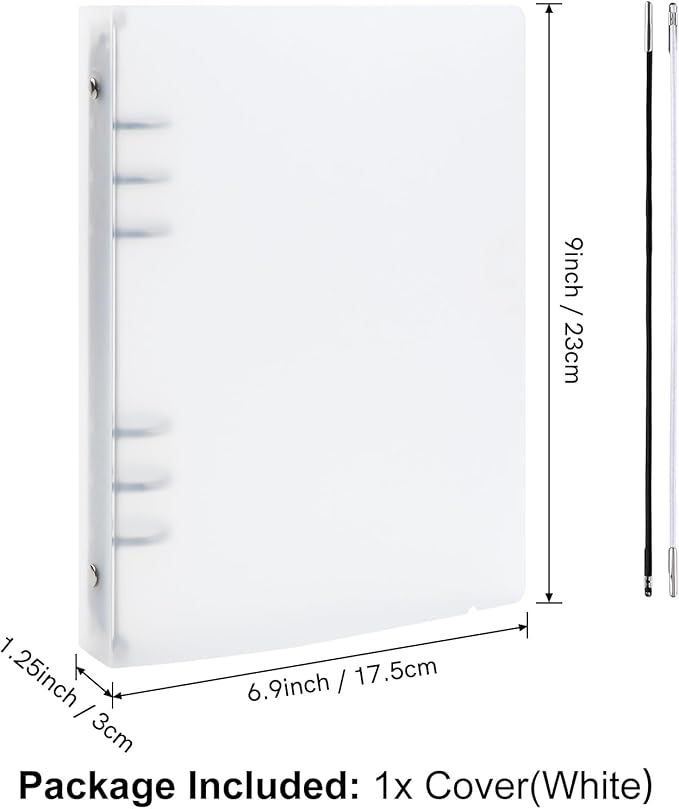 BAOFALI 2PCS A5 6 Ring Binder Cover Clean Transparent Soft PVC for Refillable Notebook Shell withMatte surfaceforStamp & Die Storage (Transparent)