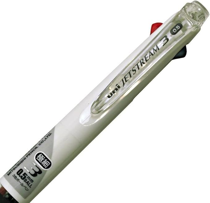 uni Ballpoint Pen Jetstream 3 Color Ink 0.5mm, Black/Red/Blue/White (SXE340005.1)