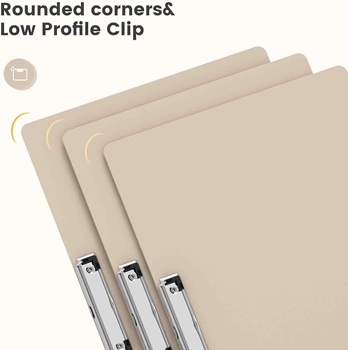 Extra Large 11x17 Clipboards, Plastic Khaki Drawing Boards, Horizontal Clip Board, Landscape Layout. Suitable for Watercolor, Sketching, Painting. Art & Drafting Supply(Pack of 6)