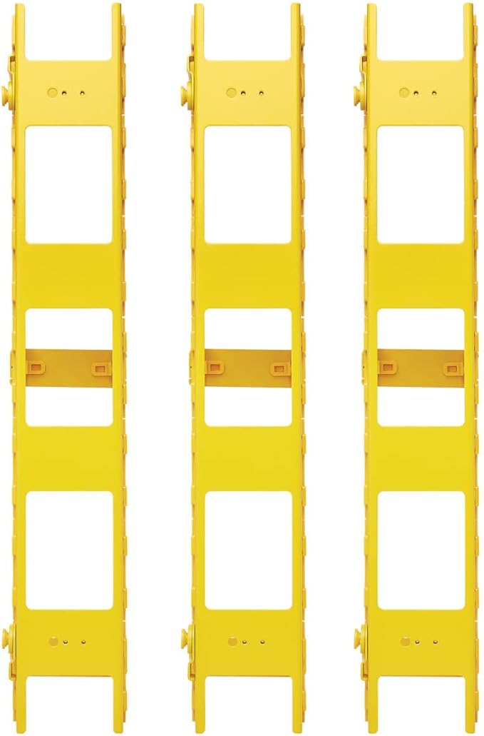 Tripp Lite Vertical Server Rack Enclosure Cable Manager, High-Capacity Double Finger Duct, High-Visibility Yellow Steel, 6 Foot / 1.8 Meters, Three 2-Foot Sections, 5-Year Warranty (SRCABLEVRT3FC)