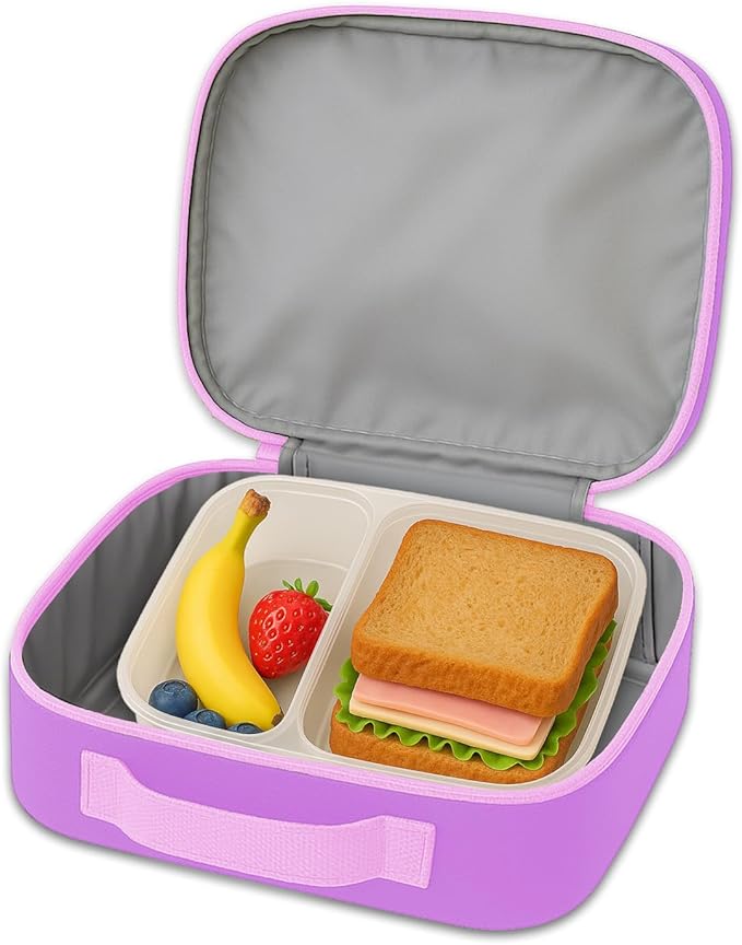 Kuromi Backpack and Lunch Bag Set - Bundle with 16” Sanrio School Backpack, Lunch Box, Water Bottle, Tattoos, More | Kuromi School Bag for Girls, Kids