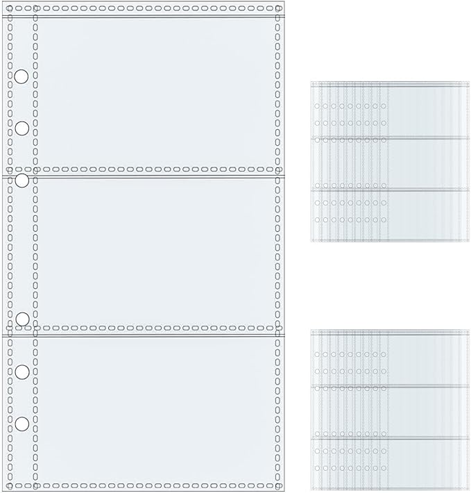 NatSumeBacis 20 A6 Binder Pockets Zipless Double-Side 3 Envelopes 2.2" x 3.5" Card Protectors for Photos Bills Organizer (A6 3 Double-Sided Pockets)