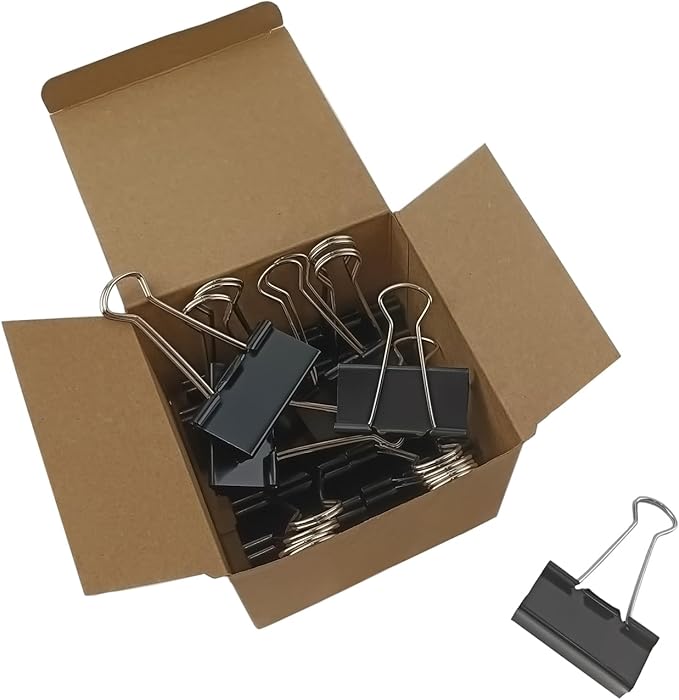 DSTELIN Extra Large Binder Clips, 2-Inch, 15 Pack (51mm Width) - Big Paper Clamps with 0.8-Inch (20mm) Capacity, Black, Ideal for Office Supplies.