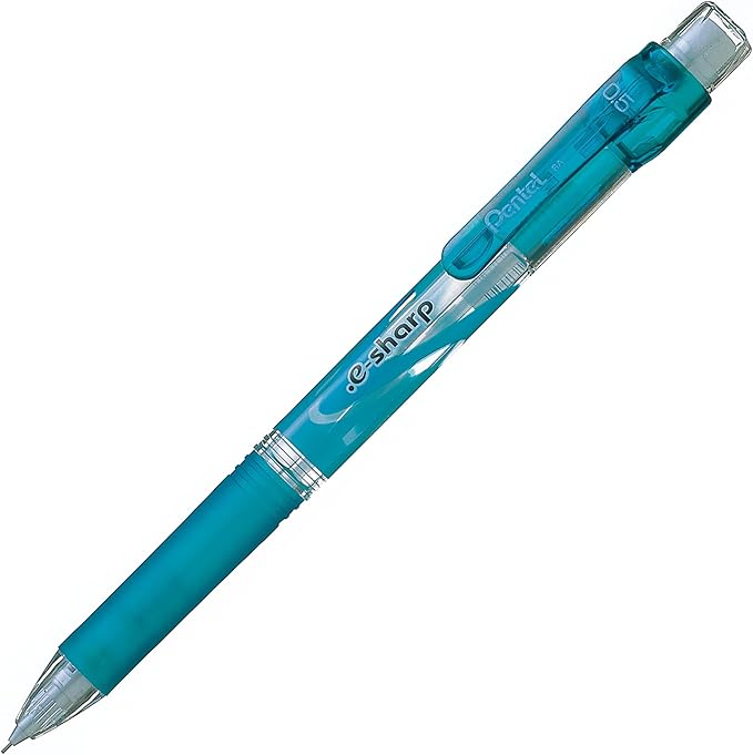Pentel E-Sharp Mechanical Pencil, 0.50 mm, Sky Blue Barrel, 12- Count (AZ125S)